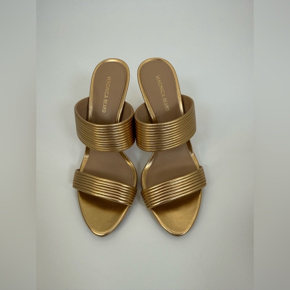 Veronica Beard Asha Mignon High Heel Gold Metallic Strappy Stiletto Sandals SZ 6 - Picture 10 of 17